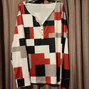 Geometric long sleeve light airy stretch men fashion beach formal 3XL